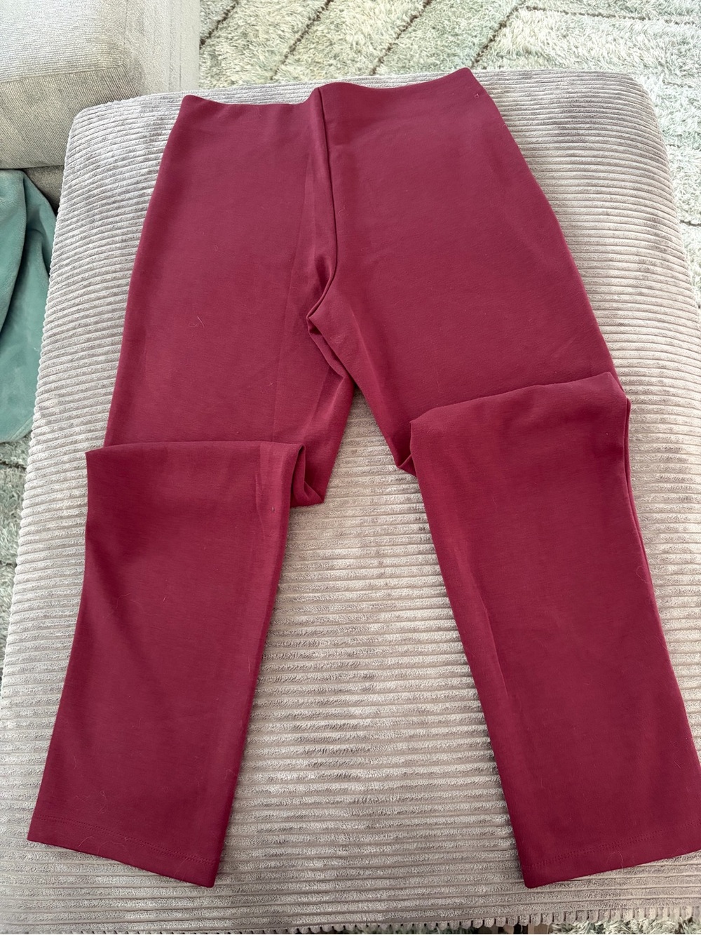 Elie Tahari Straight-Leg Knit Pants in Burgundy - Picture 4 of 6